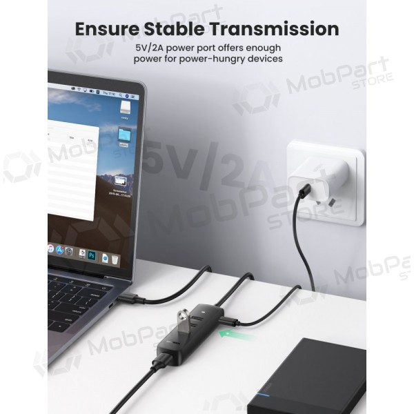 USB šakotuvas Ugreen CM416 USB-A 3.0 to 4xUSB-A 3.0 (10915) nero