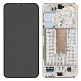 Samsung Galaxy S23+ schermo / display (kreminė) (con una cornice) (originale)
