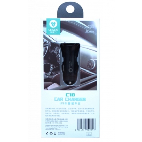 Caricatore automobilinis Leslie C18 2 USB 2.4A (1A+2A) (nero)