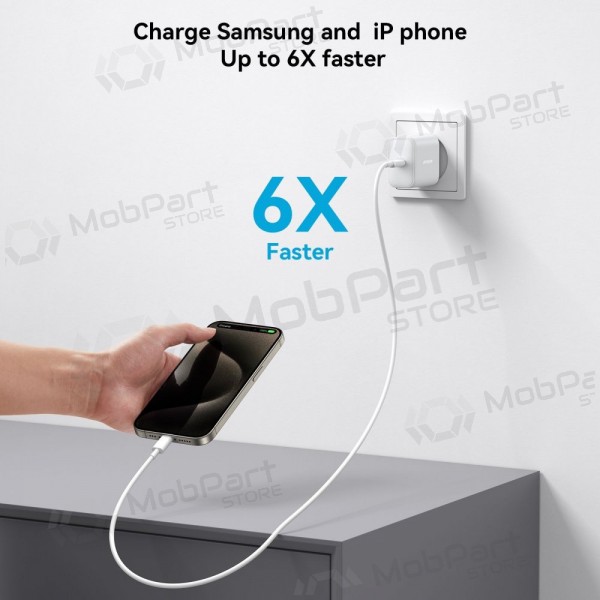 Caricatore Joyroom JR-TCF24 USB-C PD30W + USB-C to USB-C cable 1.0m bianca