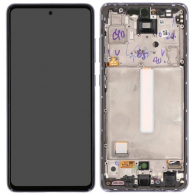 Samsung Galaxy A52 schermo / display (viola) (con una cornice) (originale)