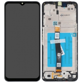 Ekranas Samsung A226 A22 5G su lietimui jautriu stikliuku e rėmeliu Black originale
