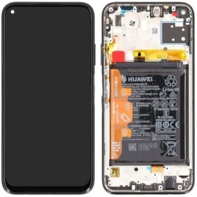 Huawei P40 Lite schermo / display (nero) (con una cornice e batteria) (service pack) (originale)