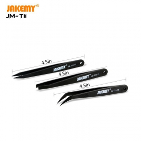 Pinzetta antistatica in metallo Jakemy JM-T11 ESD (3pz )