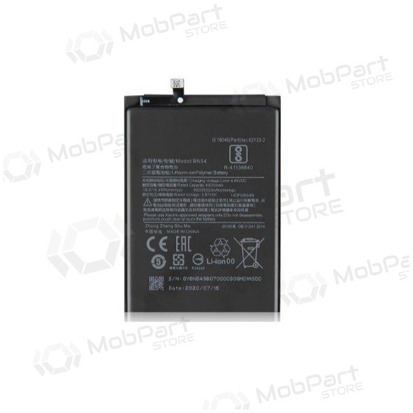 Xiaomi Redmi 9 / Redmi Note 9 batteria, akumuliatorius (BN54) Xiaomi Redmi 9 / Redmi Note 9 batteria, akumuliatorius (BN54)
