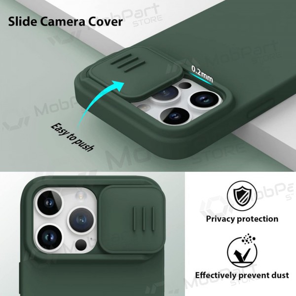 Apple iPhone 15 Pro custodia „Nillkin Silicone“ (verde scuro) Apple iPhone 15 Pro custodia „Nillkin Silicone“ (verde scuro)