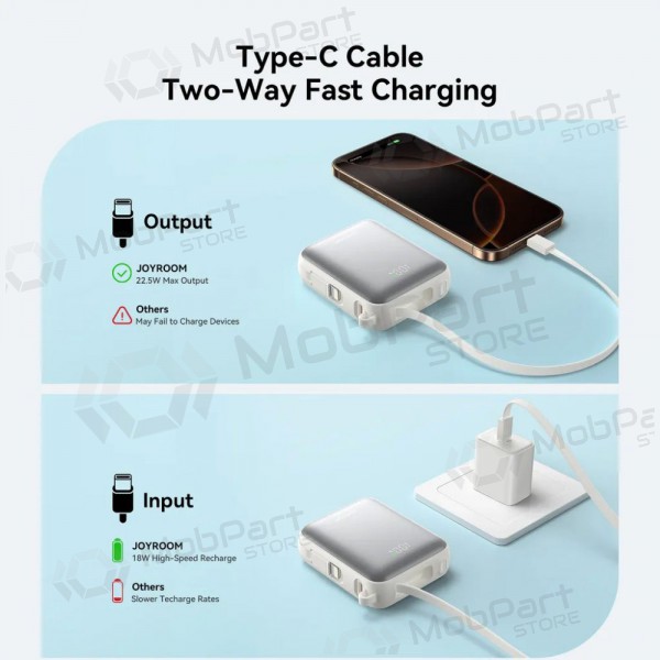Batteria esterna Power Bank Joyroom JR-PBF27 22.5W Mini 10000mAh bianco Batteria esterna Power Bank Joyroom JR-PBF27 22.5W Mini 10000mAh bianco