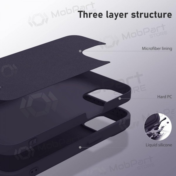 Apple iPhone 15 Pro custodia „Nillkin Silicone“ (tamsiai viola) Apple iPhone 15 Pro custodia „Nillkin Silicone“ (tamsiai viola)