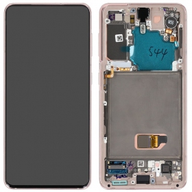 Samsung Galaxy S21 5G schermo / display (viola) (con una cornice) (originale)