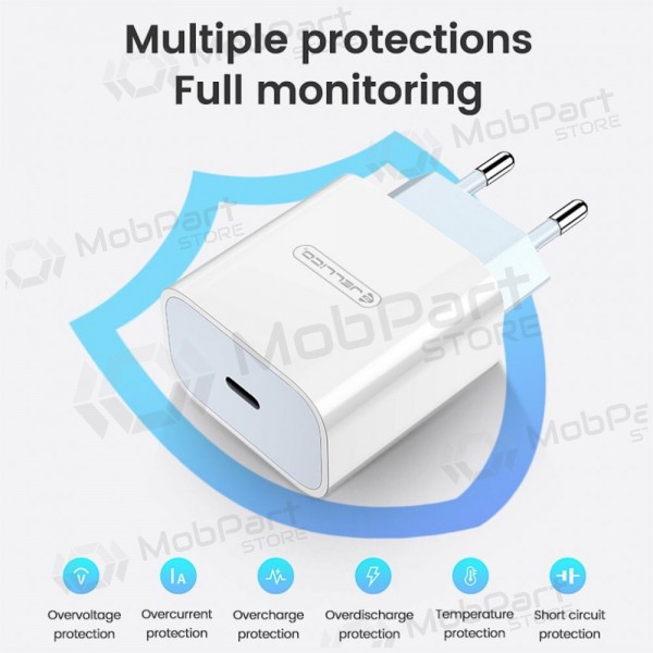Caricatore Jellico AK180 20W USB-C + USB-C to Lightning cable 1.0m bianca