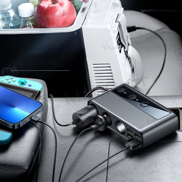 Caricatore automobilinis Joyroom 9in1 154W 3x12V, PD USB Type-C, QC3.0 USB-A, 4xUSB-A JR-CL06