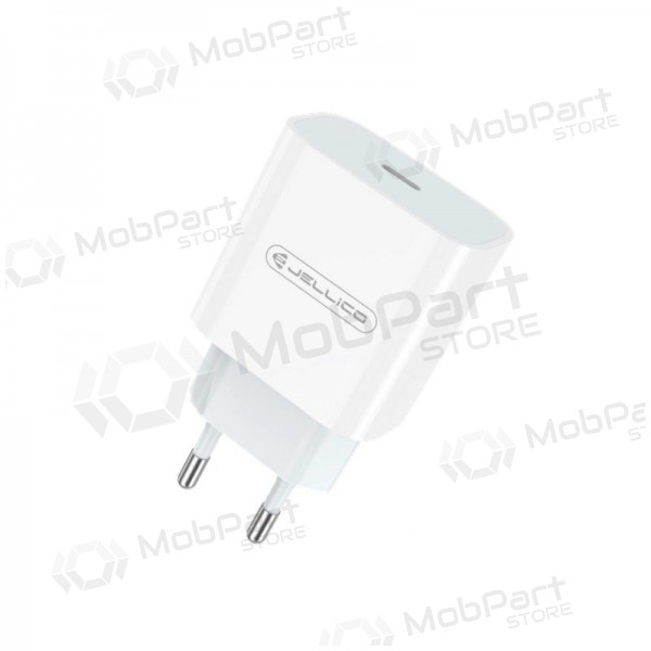 Caricatore Jellico AK180 20W USB-C + USB-C to USB-C cable 1.0m bianca