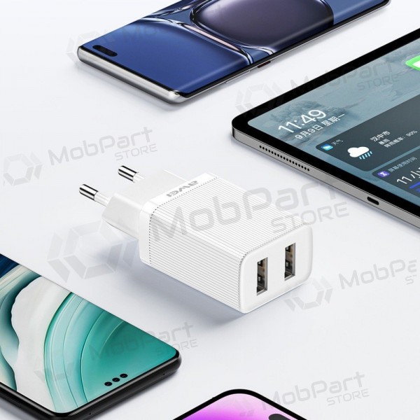 Caricatore Awei C15L-EU 2xUSB-A 10W + USB to Lightning cable bianca